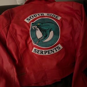 Rue21 RIVERDALE (southside serpents cherry red FAUX leather jacket (cropped-ish)